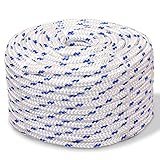 vidaXL Bootsseil Polypropylen 12mm 50m Weiß Festmacher Ankerleine Tauwerk Seil