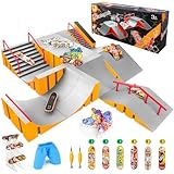 CS COSDDI Finger Skateboard Ramp Set, Fingerboard Rampe Mini Fingerskateboards Set, Skate Park Deck Truck Board Ramp Kit, Fingerspielzeug Lernspielzeug Geschenke für Kinder