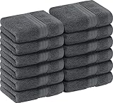 Utopia Towels - Luxuriöses Waschlappen-Set aus 100% Baumwolle, saugfähig und weich, 30 x 30 cm, Seifentücher (Grau)