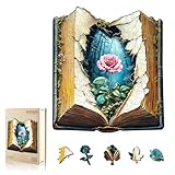 WOODBESTS Holzpuzzle Erwachsene, Blühende Blumen Holzpuzzle, 280 Stück Holzpuzzles, Unregelmäßige einzigartige Tierform Puzzle, Schöne Geschenke für Puzzle-Liebhaber (L-34 * 30.1 cm)