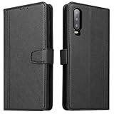 ZRANTU Hülle Huawei P30 Handyhülle mit RFID Schutz, Huawei P30 Klapphülle Leder Handytasche Flip Case Brieftasche mit Kartenfach/Magnetverschluss Lederhülle für Huawei P30, Schwarz