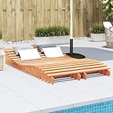 Frdhee Loungesessel Outdoor, Sonnenliegen 2 STK. Wachsbraun 205x60x31,5 cm Massivholz Kiefer Saunaliegen für Balkon, Terrasse, Camping