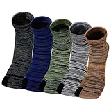 PUTUO Flip Flop Tabi Socken für Herren: Japanische Geta Socken mit Zwei Zehen Herren 2 Zehensocken Größe 40-45 5 Paare