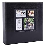 Ywlake Fotoalbum Einsteckalbum 10x15 500 Fotos, Vintage Leder Groß Hochzeit Familie Fotoalbum zum Einstecken Schwarze Seiten für 500 Pocket Bilder Schwarze