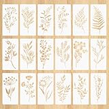 ChanraingYee 18 Stück Blumenschablonen, Blätter, wiederverwendbar, Airbrush-Schablonen für Textildesign, Zeichenschablonen