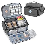 CURMIO Notfalltasche Leer, Erste Hilfe Set Tasche mit Klein Apothekentasche, Medizintasche für Hausarzt, Reise und Outdoor, Grau (Patent Angemeldet)