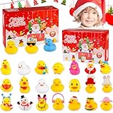 Gummiente Adventskalender 2024,24 Tage Enten Adventskalender 2024 Badeenten Quetschspielzeug zum Stressabbau Gummienten Adventskalender Weihnachts Adventskalender Für Kinder Feiertagsdekoration