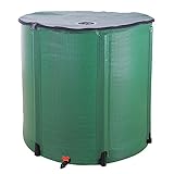 Bonnlo Faltbare Regentonne 750 Liter, Regenfass mit Deckel, Regenwassertonne mit Überlaufschutz, Wasserkanister Regenwassersammler mit Wasserhahn Garten