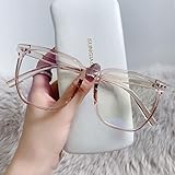 NOVESIXTDAT Übergroße Lesebrille for Männer und Frauen, robuste TR-Computerlesegeräte mit Blaulichtblockierung, große, blendfreie Brille (Color : Tea, Size : +250)
