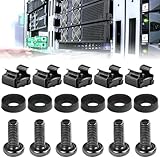 XAVSWRDE 50 Stücke M6 x 16 Käfigmuttern Schrauben für Netzwerkschränke 19 Zoll 10 Zoll Montagesatz Stahl Patchpanel Racks Servergehäuse
