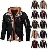 Gutschein Thermo Hoodie Herren Gefälschte zweiteilige Reißverschluss Jacke Farbblock Patchwork Sweatjacke mit Taschen Warm Kapuzenjacke Hoody Autumn Winter Sweatshirt Arbeitsjacke Outdoorjacke