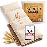 Strauss Home® Körnerkissen groß – Mikrowellengeeignetes Wärmekissen gegen Verspannungen in Nacken, Schultern und Rücken – natürliche Weizenkörner – 20x50 cm