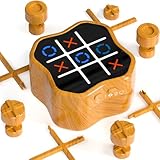 Hot Bee 4 in 1 Elektronisches Tic Tac Toe – Interaktives Spiel für 1-4 Spieler, Fördert logisches Denken und Gedächtnis, Doppelschicht-Spielbox, Geschenk für Junge und Kinder von 8 9 10 11 12 Jahren