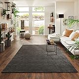 Steffensmeier Gabbeh Teppich Jaipur | Wolle, Anthrazit, Größe: 120x180 cm Kurzflor Teppich für Wohnzimmer Handloom