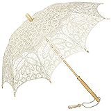 VON LILIENFELD Hochzeitsschirm Brautschirm Vivienne Spitze Deko Sonnenschirm Accessoire creme