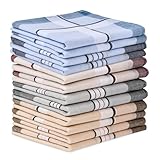 Aomig Taschentücher Herren, 12 Stück Baumwolle Stofftaschentücher Set, Traditionelle Taschentücher Stoff Herren Handkerchief, Wiederverwendbar Herrentaschentücher, 40cm x 40cm（A）