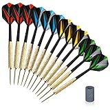 CNNIK Professionelle Dartpfeile, 12 Stück, Spitze aus Stahl, enthält 4 Stile von Flügeln für Dartpfeile und Schärfer, Spitzen für Bar und Spielzimmer, 19 g