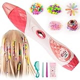 BESCOST DIY Haarflechtmaschine mit Haarperlen – Haarschmuck Mädchen 6-12 Jahre, Kinder Haarschmuck Set für kreative Frisuren, Mädchen Geschenke für 6 7 8 9 10 Jahren