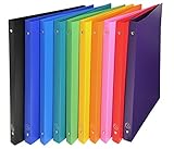 Exacompta 541999E 10er Pack Premium Ringbuch Opak aus blickdichten Kunststoff DIN A4 mit 2-Ring Mechanik perfekt für die Schule und das Büro Ordner Ring-Mappe Aktenmappe farbig sortiert