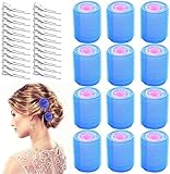 60 Stück Selbsthaftend Haftwickler Klassische Lockenwickler Aufheizbar Lockenwickler SelbstGriff Haar Roller Set Frisuren Haftwickler mit Haarspange für Damen, Männer und Kinder (44 mm, 30 mm, 20 mm)