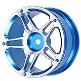 MOLUCKFU 4 Stück Räder Felge Stahl Räder 1/10 RC Raupenräder Auto Spielzeugrad Radmodell Räder für Auto Radzubehör felgenversiegelung alufelgen Nabe aus Metall 1:10 Autozubehör Blue