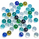HAKACC Murmeln Glas, 50 STK. Muggelsteine bunt Kinder Deko Kugeln Spielzeug Durchsichtig Klare Glasmurmeln