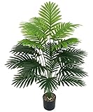 Künstliche Palme wie echt mit Topf 90 cm Pflanze Fächerpalme Kunstpalme künstlich Baum Farnpalme Dekoration Blume groß