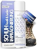 ONELIQIT® Imprägnierspray Schuhe 400ml, Schuh Imprägnierung mit Abperleffekt für einen langanhaltenden Schutz gegen Wasser & Schmutz