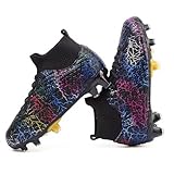 Kinder Fußball Stollen Jungen Fußballschuhe Mädchen Fußball Stollen Tacos De Futbol para Niños Jugend Outdoor Baseball Schuhe Turf High Top Fussballschuhe Kleinkind Fußballschuhe