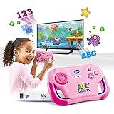 VTech ABC Smile TV pink – Kabellose Lernkonsole mit HDMI-Stick für den Fernseher mit 15 Spiel-Level für stundenlangen Lernspaß – Für Kinder von 3-7 Jahren