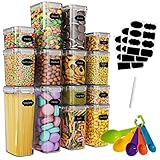 Withosent Vorratsdosen Luftdicht 14er Set, Aufbewahrungsbox Küche mit Deckel aus Plastik, Vorratsbehälter Müslidosen zur Spaghetti Müsli Mehl Cornflakes(2,8L 2L 1,6L 0.8L)