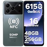 DOOGEE Note 56 Plus AI Android 16 Smartphone Ohne Vertrag, 48GB+256GB/2TB TF, Handy ohne vertrag 50MP AI Kamera, T7225 Octa Core 6150mAh Akku Handy, 6.56' HD+ 90Hz, Widevine L1/NFC/Face/Fingerabdruck