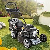 BRAST Benzin Rasenmäher mit Antrieb | 5,2kW(7PS) | 48cm Schnittbreite | viele Modelle | TÜV | 4 Takt OHV Motor | 30-80mm Schnitthöhe | 60L Fangkorb | Stahlgehäuse | 19224