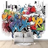 Doodle-Stil Zeichentrickfiguren Fototapete Vlies Tapete Farbe 3D Effekt Wandbild Vlies Wandtapete Moderne Wohnzimmer Mural Schlafzimmer Kinderzimmer TV Hintergrund Wand Dekora 400x280 cm