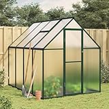 Gewächshaus mit Fundamentrahmen Grün 224x169x195 cm Aluminimum, Xichuzi Frühbeet, Tomatenhaus, , Treibhaus, Greenhouse, Garten Zubehör - 4005835