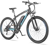 ANCHEER E Bike, 27,5' Trekkingrad E-Bike Herren Damen mit Abnehmbarer 36V 10.4Ah Akku, 250W Motor, 100km Reichweite, Elektrofahrrad mit 21-Gang-Getriebe, Pedelec E-Mountainbike für Erwachsene