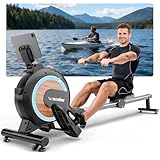 Wenoker Rudergerät mit Magnet-Fitnesstrainer, Rudergerät für Zuhause 32 Stufen Widerstand mit Exklusiver APP, Indoor-Gerät für das Home-Gym, Cardio-Trainingsgerät, 160 kg Kapazität mit LCD-Monitor