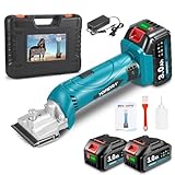 Yofidra Schermaschine Pferde Akku, 600W 2800U/min Kabellose Pferdeschermaschine mit 2x3000mAh Akkus, 6-Gang Professionelles Pferdepflegeset für Pferde