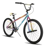 Hiland 26 Zoll Kinderfahrrad für Jungen und Mädchen, Jugendliche BMX, Freestyle, 2 Stahl Pegs, Kettenschutz, Freilauf Schwarz Farbenfroh