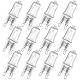 Givurao G9 Halogenlampe 28W, 12 Stück G9 230V Halogenglühbirne Dimmbar 2700K Warmweiß 336LM Kein Flackern 28 Watt Halogen Leuchtmittel für Backofen Mikrowellen Herd Deckenleuchten