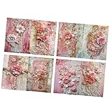 8 Blatt A 5 Blumen Papier Scrapbooking Handwerk Dekorativer Hintergrund Scrapbook Dekorative Scrapbook Blumen für Fotoalbum Karte
