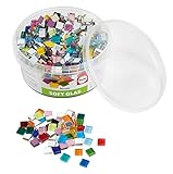 Rayher Soft Glas Mosaik Mix 1x1cm, Dose 500g ,14794999