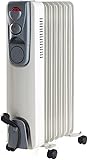 JUNG DAYE20 Heizung Elektrisch mit Thermostat, 9 Heizlamellen, Ölradiator 2000 Watt Energiesparend, mobile Elektroheizung für Räume bis 25qm, Elektrische Heizgerät Mobil