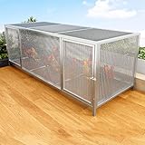 Hühnerstall – Großer robuster Geflügelkäfig aus Karbonstahl mit oberem Dachfenster für den Außenbereich im Garten und auf dem Bauernhof