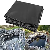 Teichfolie Gummi schwarz 5m x 4m undurchlässig Verstärkung für Gartenteiche und Springbrunnen Hochteich mit Unterlegfolie 9x10m