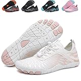FOGOIN Walkingschuhe Damen Herren, Sommer Schnell Trocknend Barfussschuhe Damen Sommer, Atmungsaktiv rutschfeste, Leichte Breite Zehenschuhe
