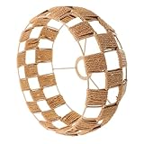 Pastoraler Lampenschirm Geflochtener Lampenschirm Pendelleuchtenschirm Lampenschirm Aus Rattan Bauernlampenschirm Zylindergewebter Lampenschirm Kronleuchter Lampenschirm Eisen jojofuny