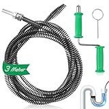 Nuyoah Rohrreinigungsspirale Abflussreiniger Spirale Abfluss Rohrreinigung 3meter × 10mm Rohrspirale Abflussspirale Rohrreinigungswelle Rohrreiniger Rohrreinigungsgerät für Verstopfte Rohre
