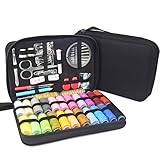 Nähset 97PCS Nähzubehör 24 Spulen Faden Komplettes Mini Nähzeug für Anfänger, Reisende, Verwandte und Freunde, Schwarz
