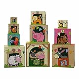 HABA 5879 - Stapelwürfel Auf dem Land, lustiges Stapelspiel für Babys ab 1 Jahr, Stapelwürfel aus stabilem Karton, BPA-frei, Turm mit niedlichen Bauernhofmotiven